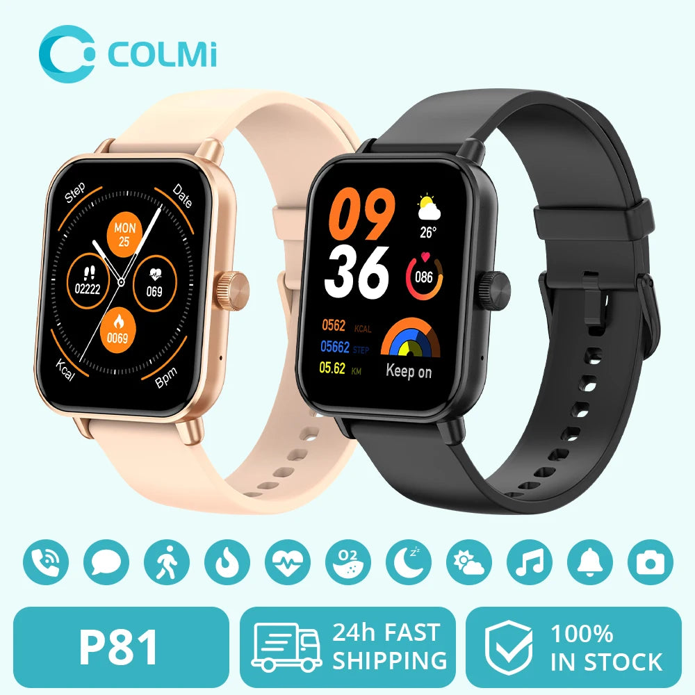 COLMI P81 Voice Calling Smart Watch Ultra 1.9 inch Screen 24H Health Monitor 100+ Sports Modes 100+ Watch Faces Smartwatch - Uknowucme