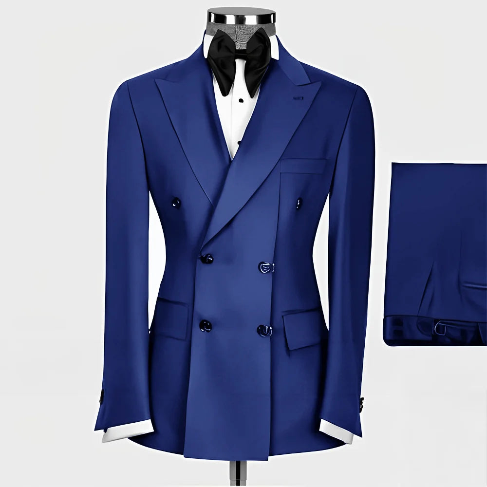 Formal Men's Suit 2-piece Peak Lapel Blazer Groom Wedding Tuxedo Classic Slim Fit Outfit Tailor-made Tuxedo for Male - Uknowucme
