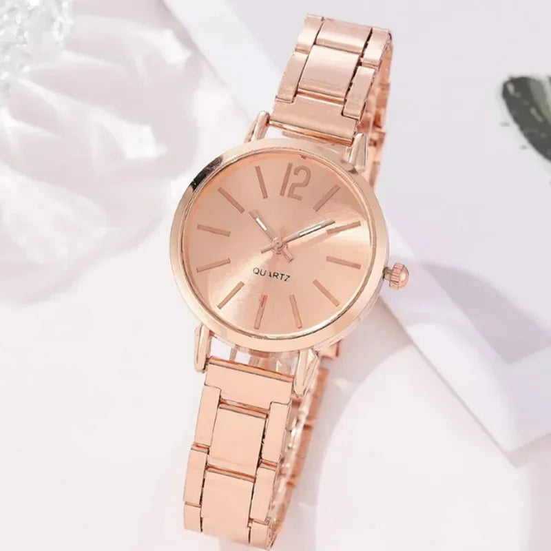 Luxury Watch for Women Simple Round Dial Stainless Fashion Gold Bracelet Quartz Wristwatch Students Ladies Watches Reloj Mujer - Uknowucme