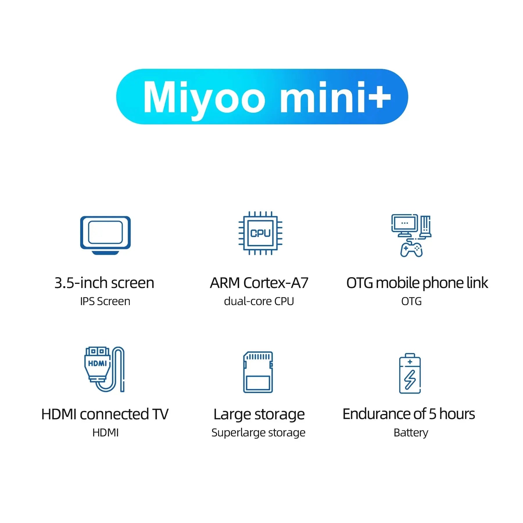 MIYOO Mini Plus Portable Retro Handheld Game Console V2 Mini+ 3.5 Inch IPS Screen Classic Video Game Console Linux System Gift - Uknowucme