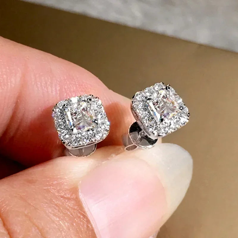Bright Zirconia Ear Studs Lady Wedding Ceremony Accessories Fashion Women Versatile Earrings  for Daily Life - Uknowucme