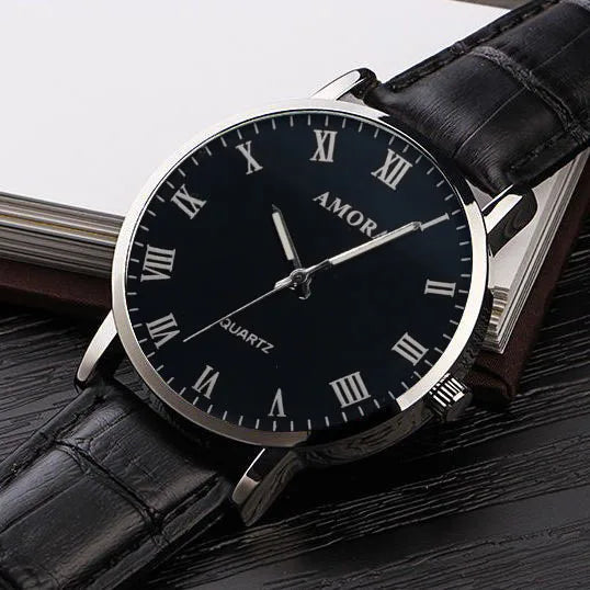 Men's Watches Business Wrist Watch Leather Strap Watches Quartz Wristwatches Clock Men Casual Simple Watch Relógio Masculino - Uknowucme