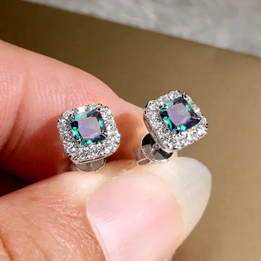 Bright Zirconia Ear Studs Lady Wedding Ceremony Accessories Fashion Women Versatile Earrings  for Daily Life - Uknowucme