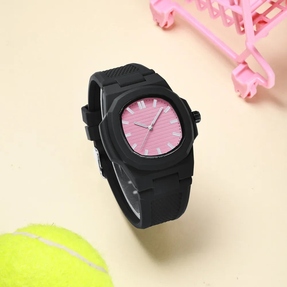 Men Women Watch Classic Orologio Simple Couple Black White Silicone Blue Reloj Quartz Wristwatch Male Man Ladies Student Clock - Uknowucme