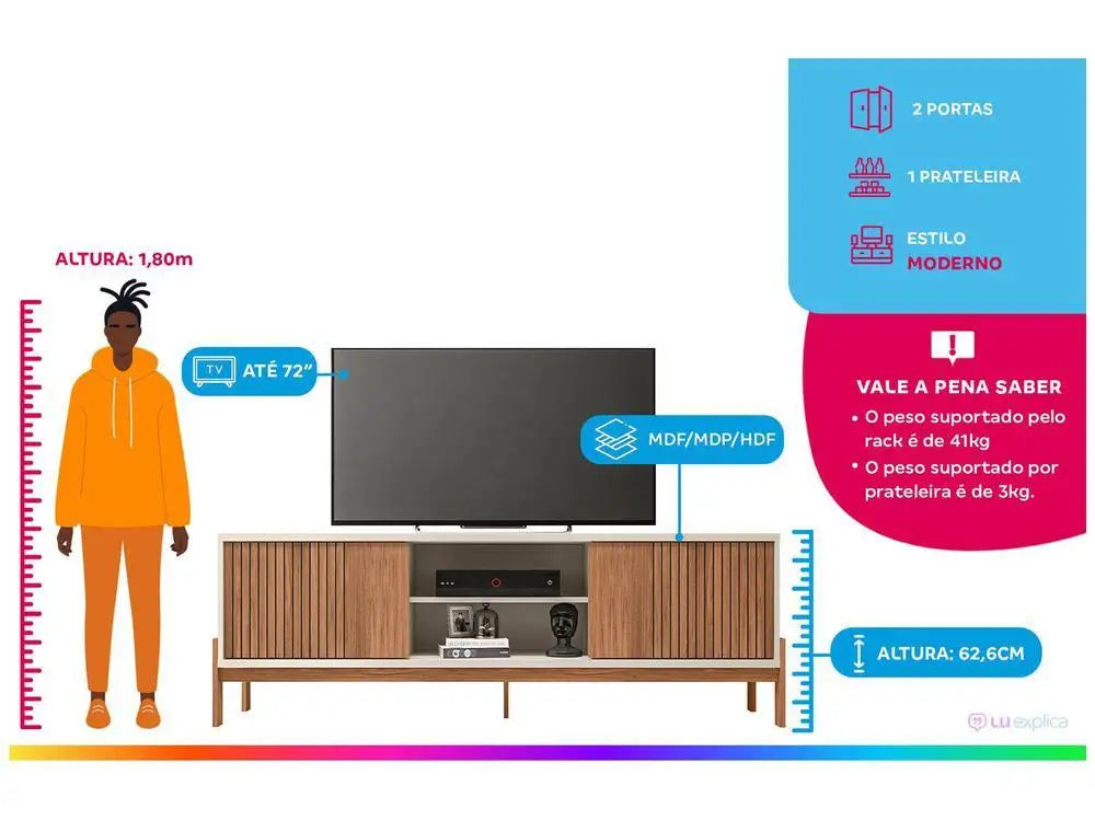 TV Rack 72 ”2 Doors Caemmun Tannen 1.8 - Uknowucme