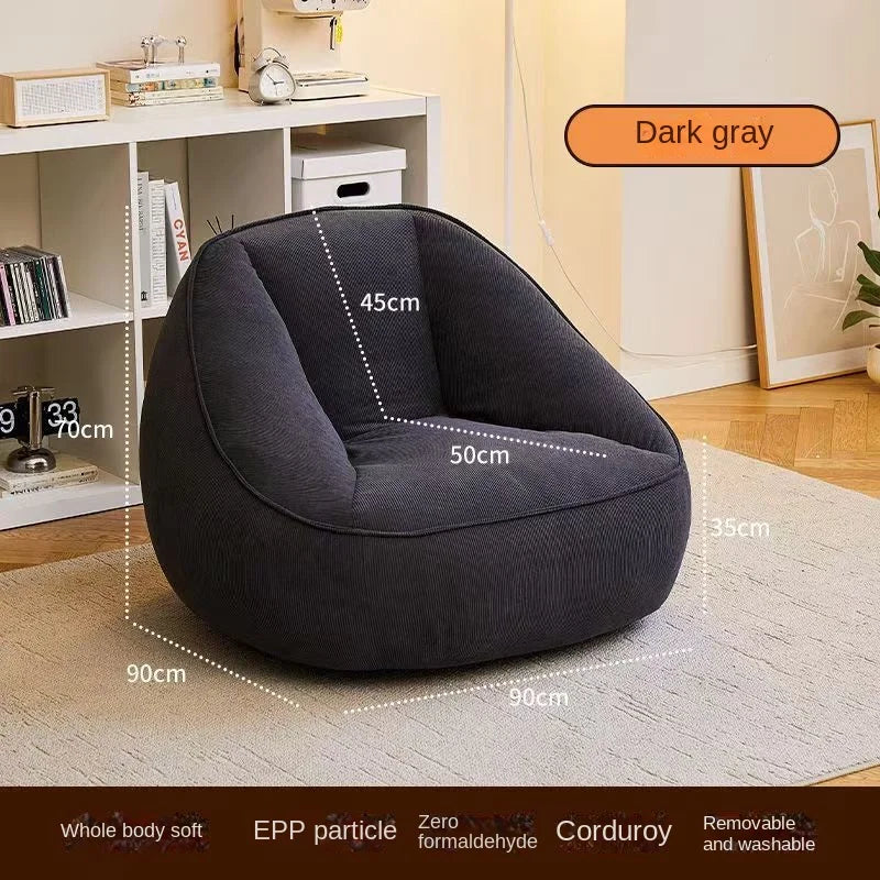 X&D Bean Bag Lazy Corduroy Comfortable Sofa Single Bed Tatami Bedroom Balcony Casual Lightweight Small Sofa Living Room 2024 New - Uknowucme