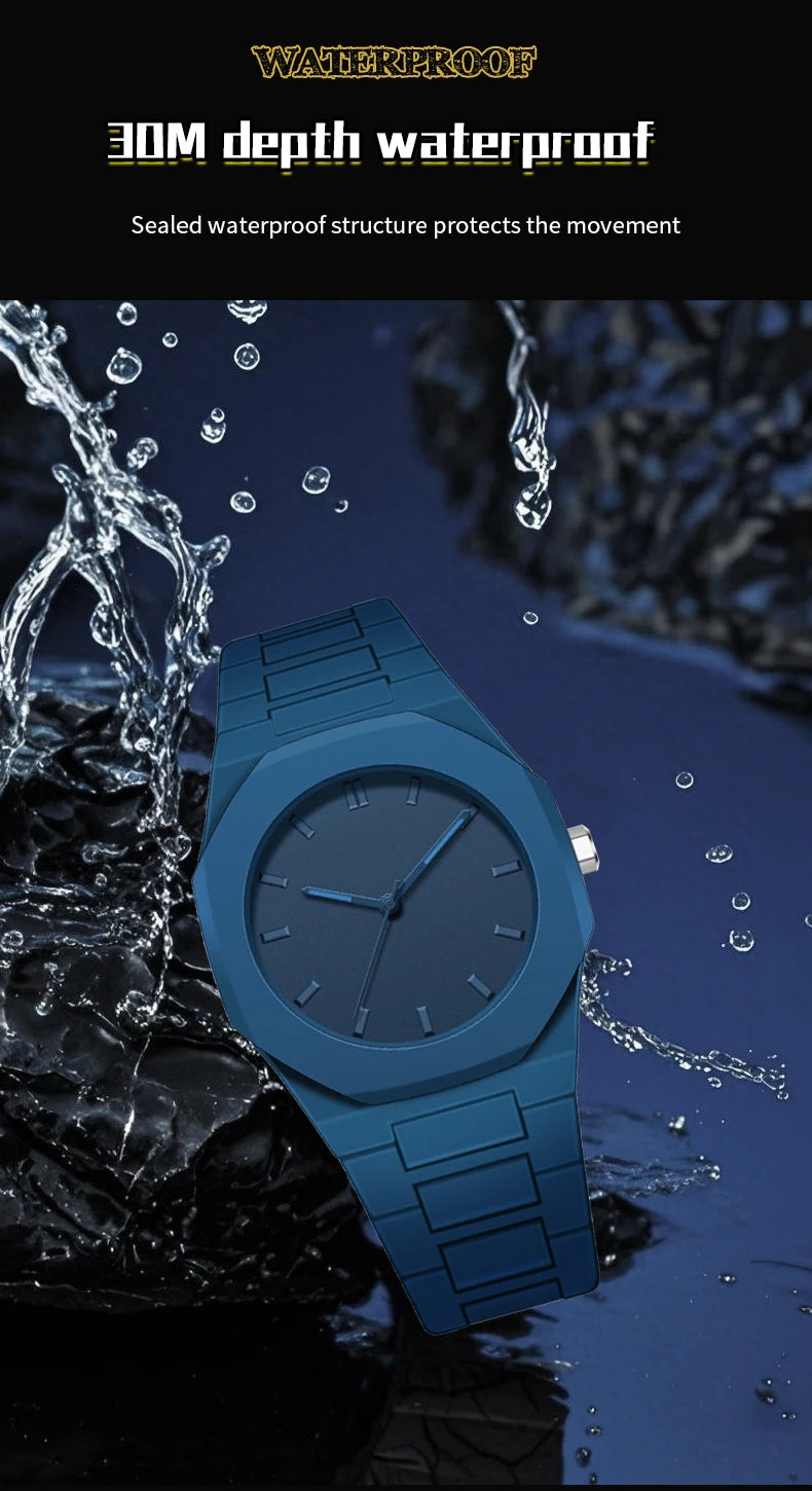 VA VA VOOM Brand Men Creative Watch Fashion Silicone Black Business Style Arabic Digital Creative Military Quartz Sports Watches - Uknowucme
