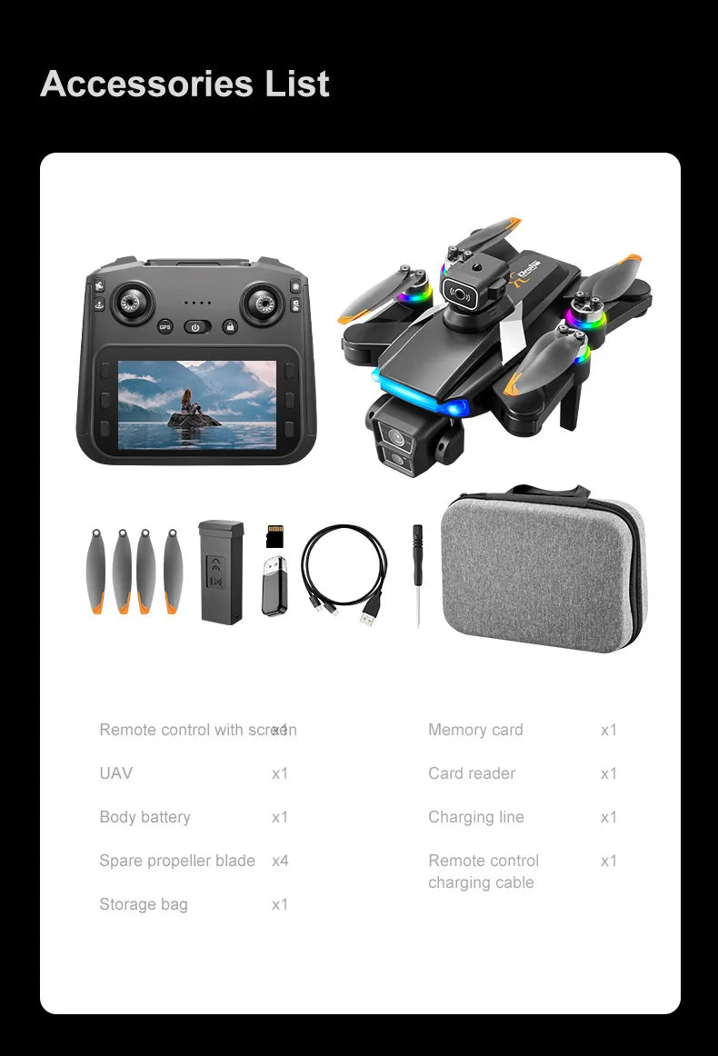 RG706 MAX Drone With 4.5-inch Screen Control,Brushless 360 Obstacle Motor,GPS, Obstacle Avoidance,HD Aerial Photography UAV