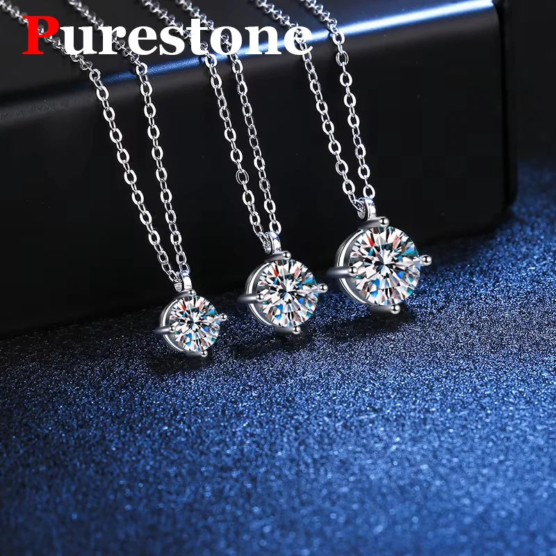Classic Women's Moissanite Diamond Necklace  Simple Original 925 Sterling Silver Jewelry  premium Clavicle ChainFor women - Uknowucme