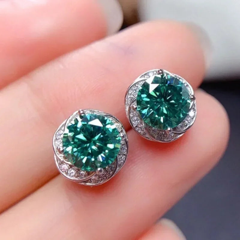 2025 Geometric Green CZ Sparkling Cubic Zirconia Earrings, Suitable for Women's Wedding Parties, Elegant  Jewelry - Uknowucme