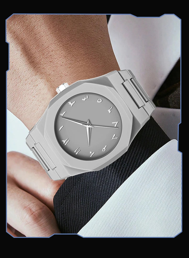 VA VA VOOM Brand Men Creative Watch Fashion Silicone Black Business Style Arabic Digital Creative Military Quartz Sports Watches - Uknowucme