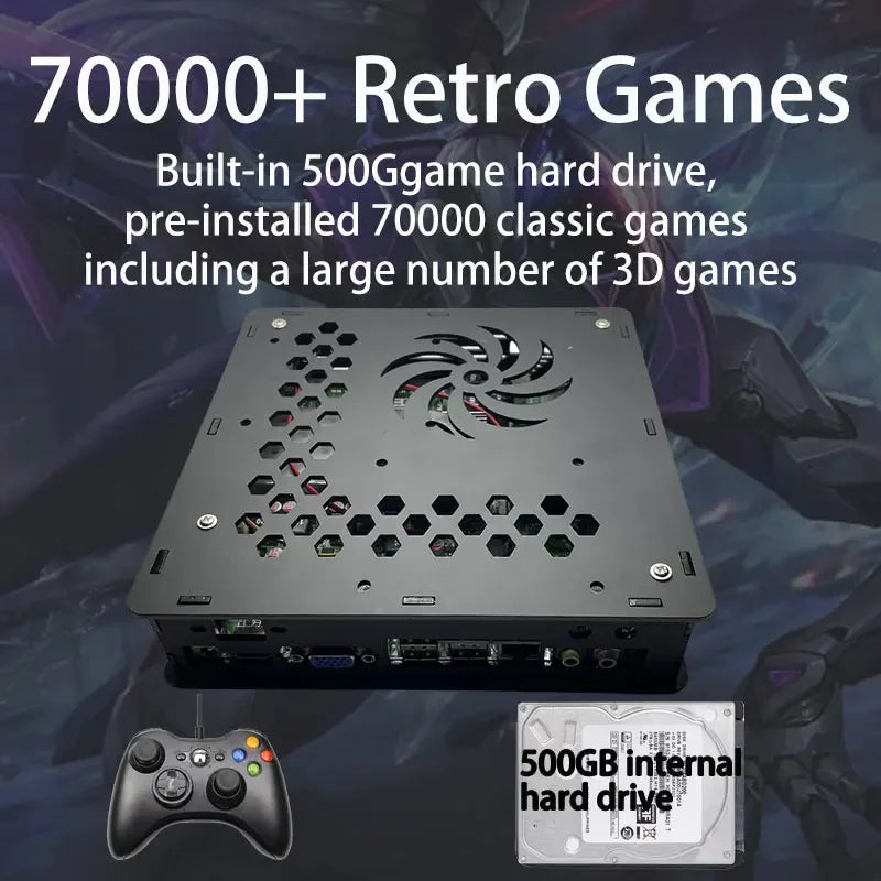NEW 500GB X8 Retro Gaming Console Loaded 70000+ Games for Wii PS2 DC PSP GAMECUBE Plug-and-Play On TV Windows 11 Children's Gift - Uknowucme