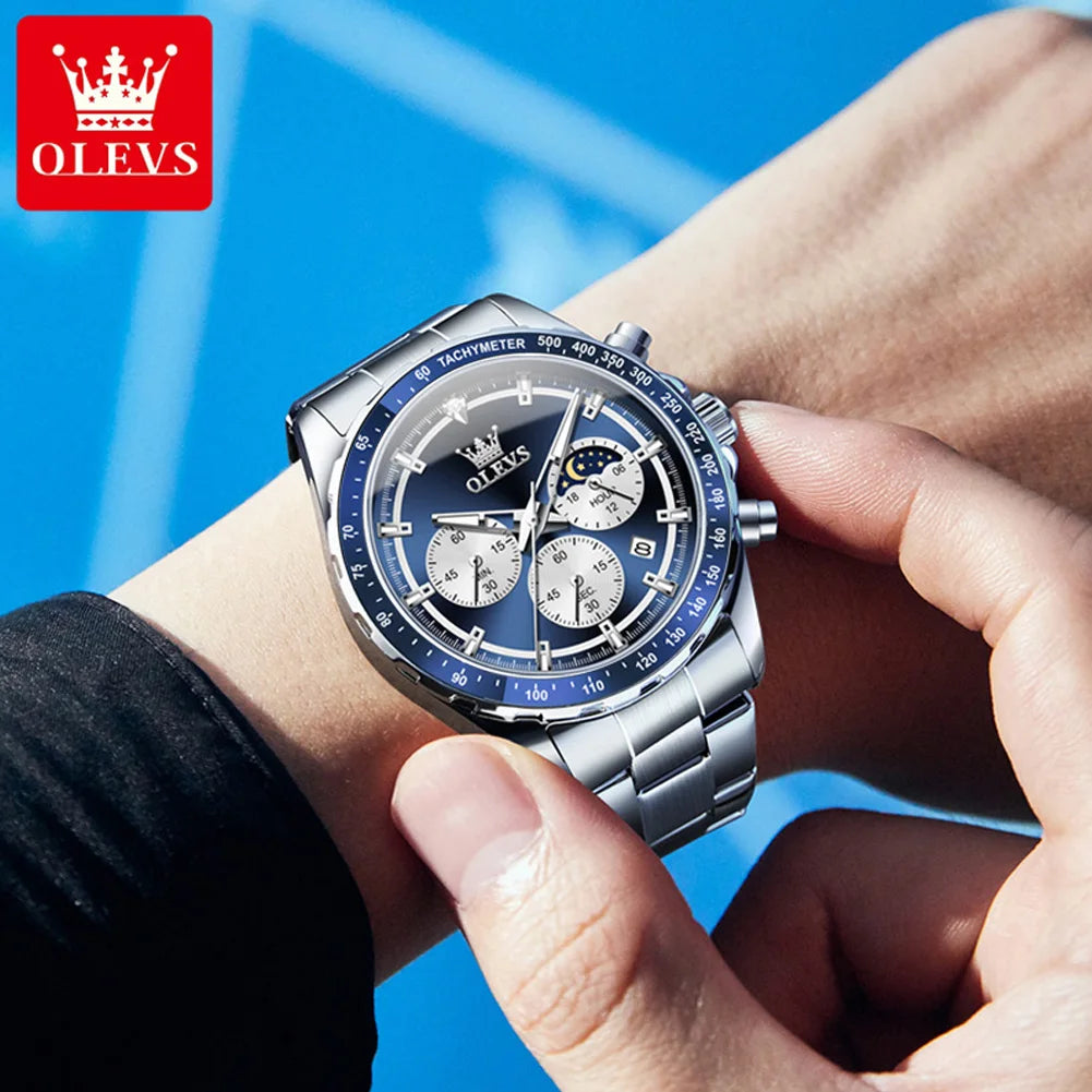 OLEVS Original Brand Men's Watches High Quality Stainless steel Waterproof Luminous Sports Date Watch for Man Reloj Hombre - Uknowucme