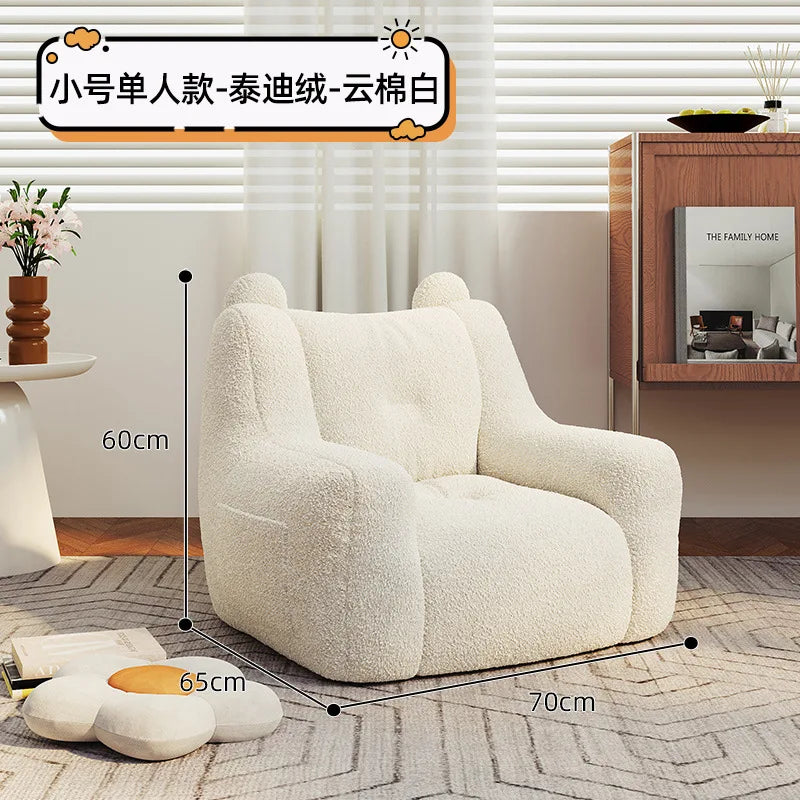Luxury Home Fabric Living Room Curved Bean Bag Sofa Lazy Casual Balcony Floor Lounge Salas Muebles Children's Sofa