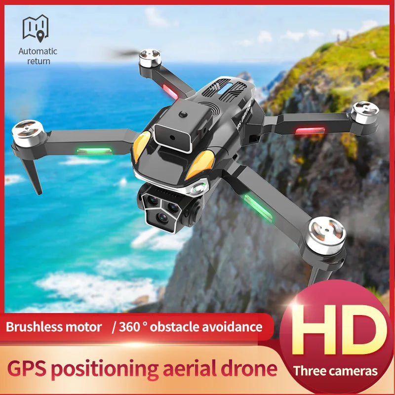 N608S GPS Professional Drone 8K HD Three Camera 5G Wifi Obstacle Avoidance Brushless Foldable Quadcopter RC Drone 1 km distance