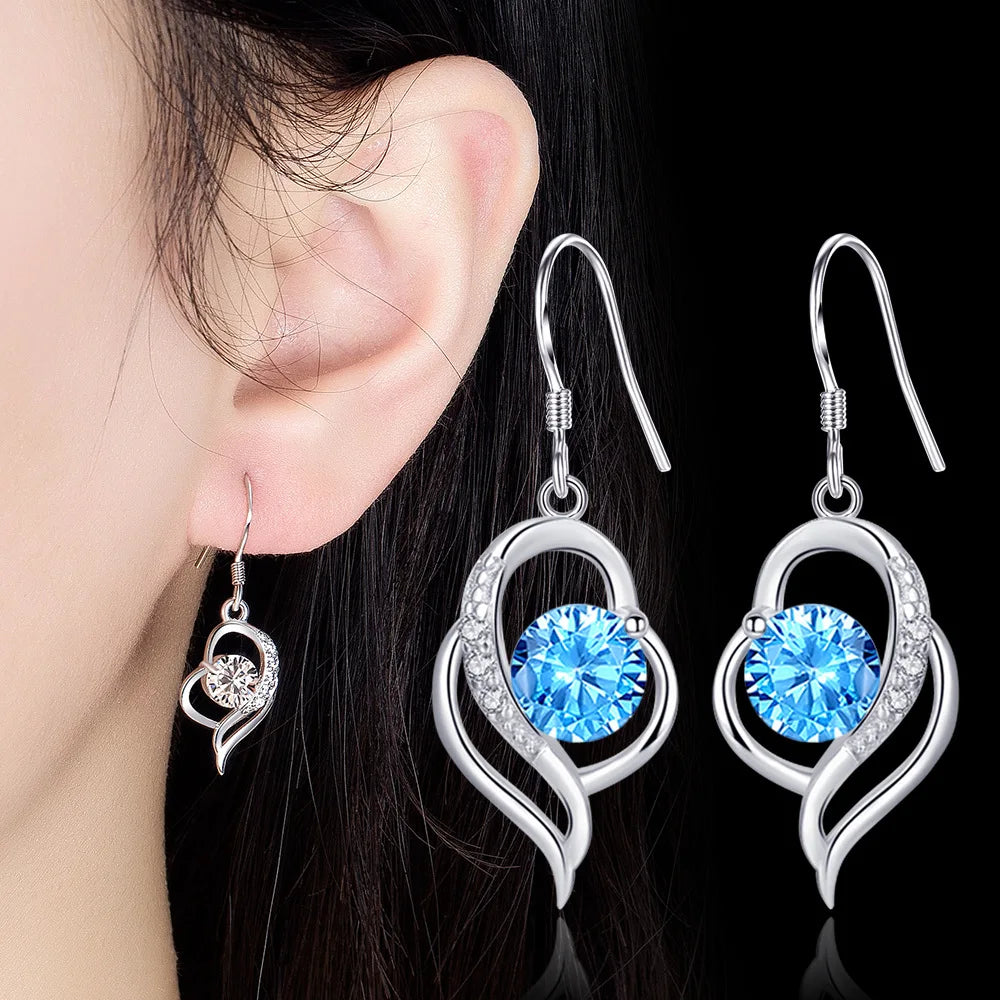 NEW S925 Sterling Silver Color Simple Round Bling CZ Zircon Stone Stud Earrings Fashion Jewelry Korean Earrings for Women Girl - Uknowucme
