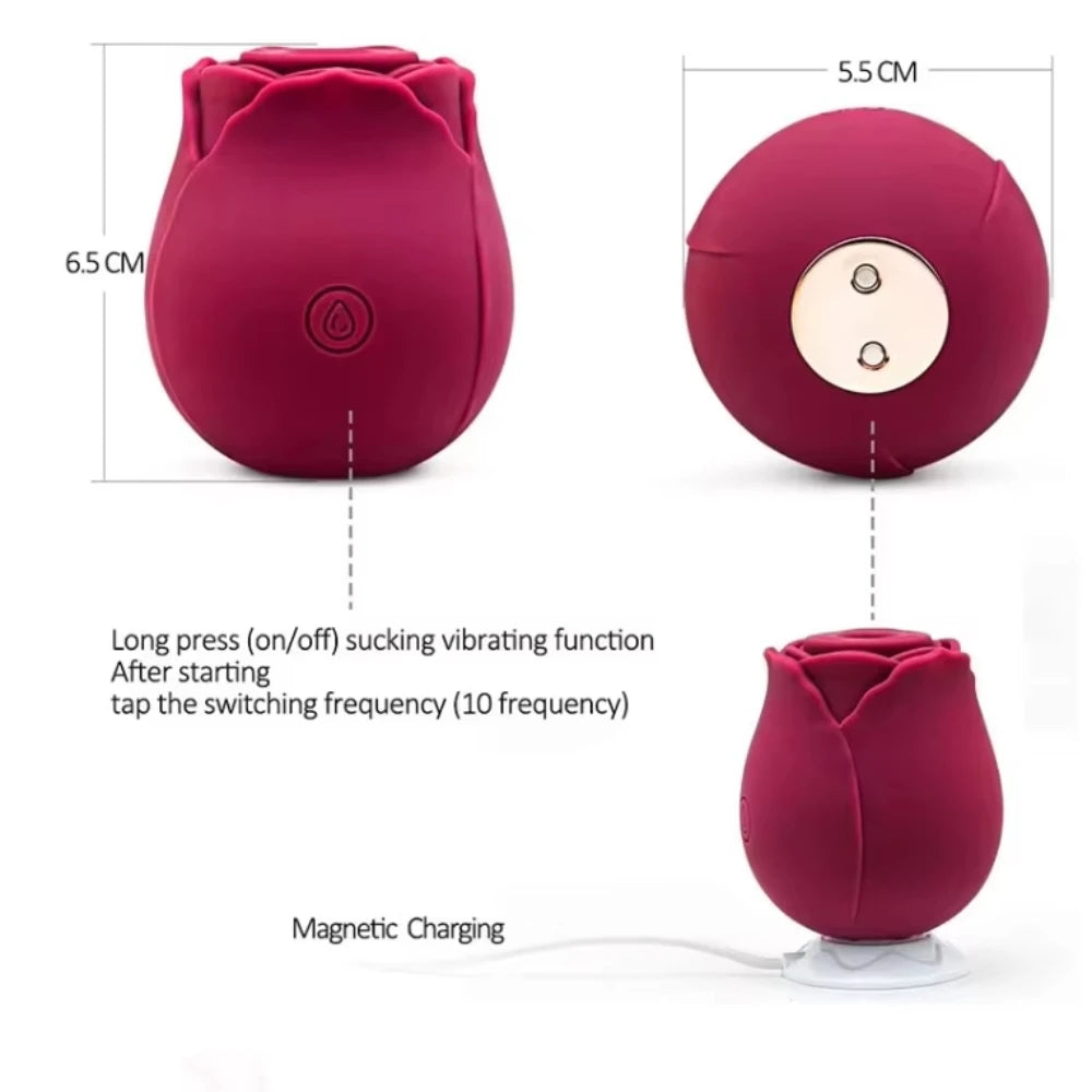 The Best of Hot Seller in the Whole Network Glow or Non Glow Rose style Sucking Vibrator for Women