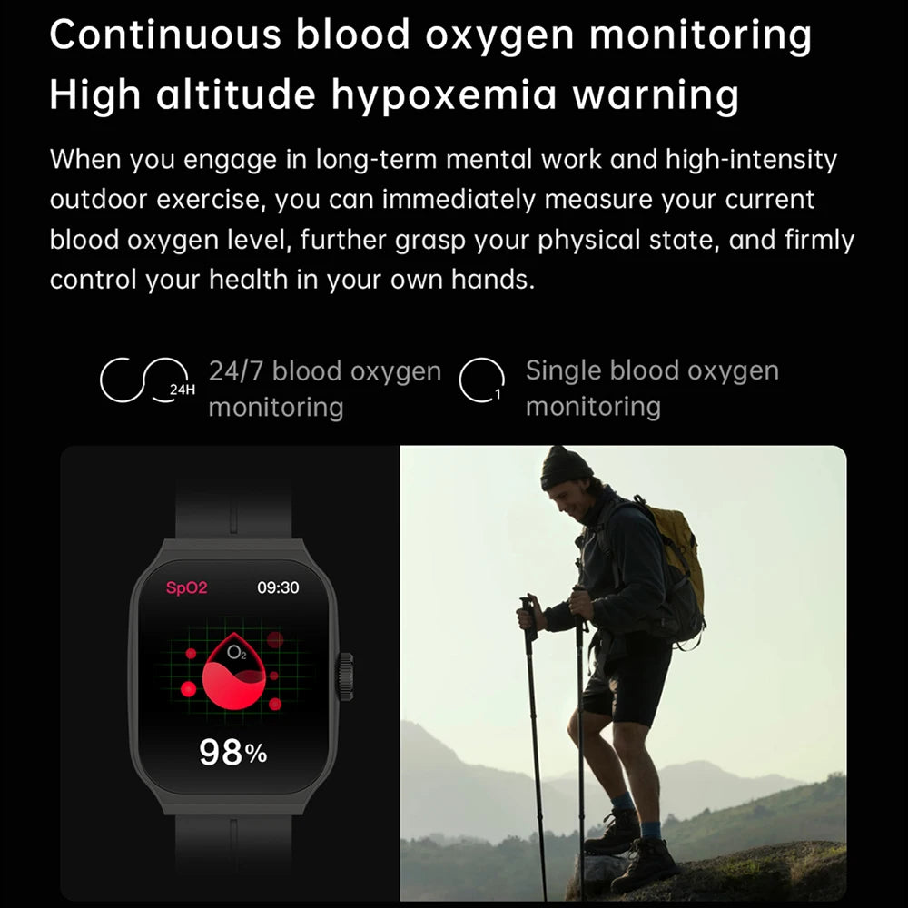 New AMOLED Smart Watch 1.96inch 3D Flexible Curved Screen Bluetooth Call Heart Rate NFC Waterproof Smartwatch For Android IOS