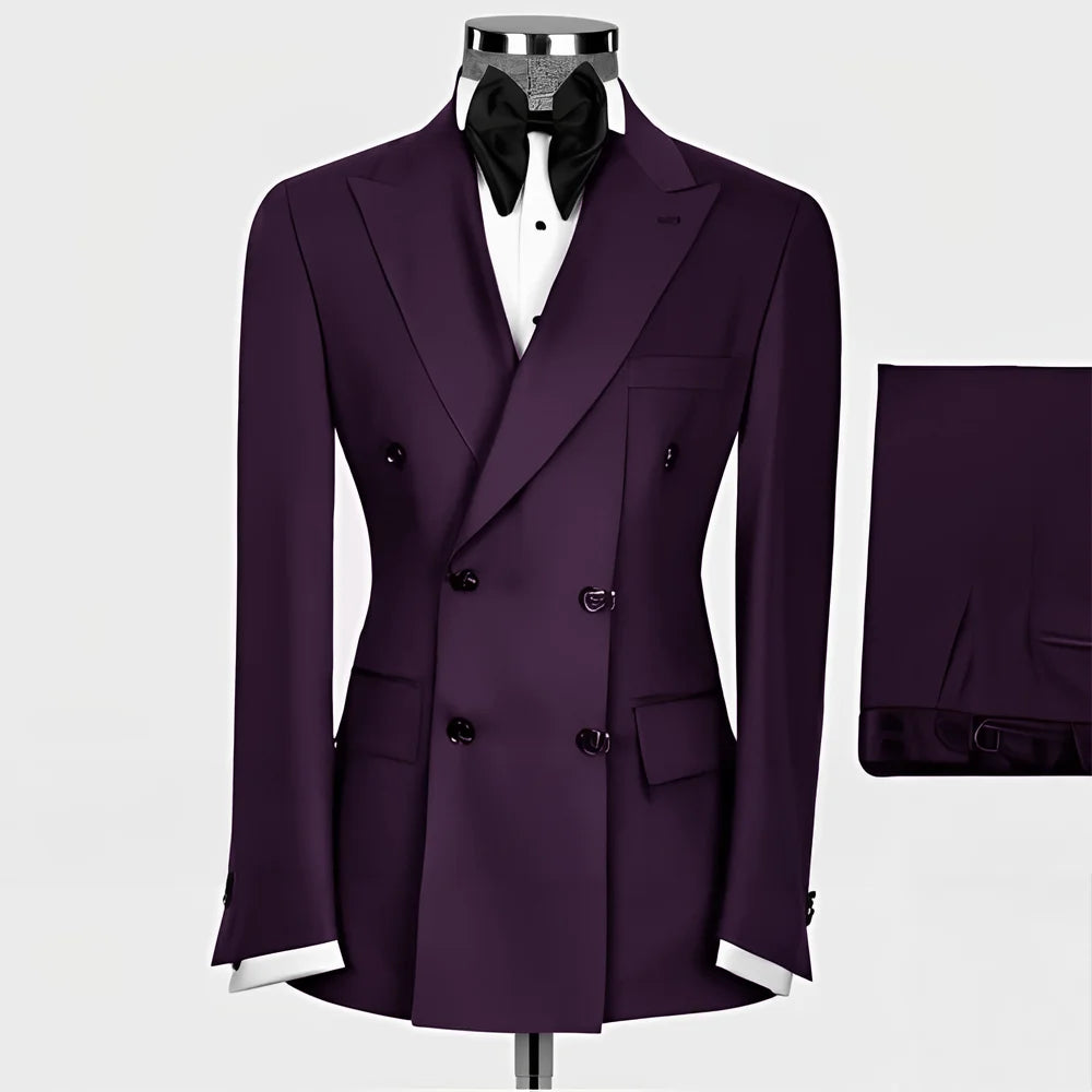 Formal Men's Suit 2-piece Peak Lapel Blazer Groom Wedding Tuxedo Classic Slim Fit Outfit Tailor-made Tuxedo for Male - Uknowucme