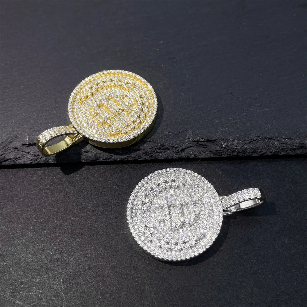 Moissanite S925 Silver Bitcoin Pendant Necklaces For Men Real Diamond Necklace Women Jewelry Pass Tester - Uknowucme