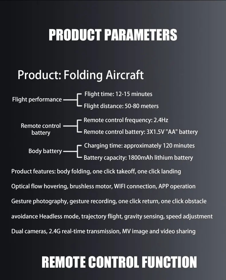 Drone aerial view brushless motor with obstacle avoidance optical flow foldable quadrotor foldable remote control airplane toy - Uknowucme