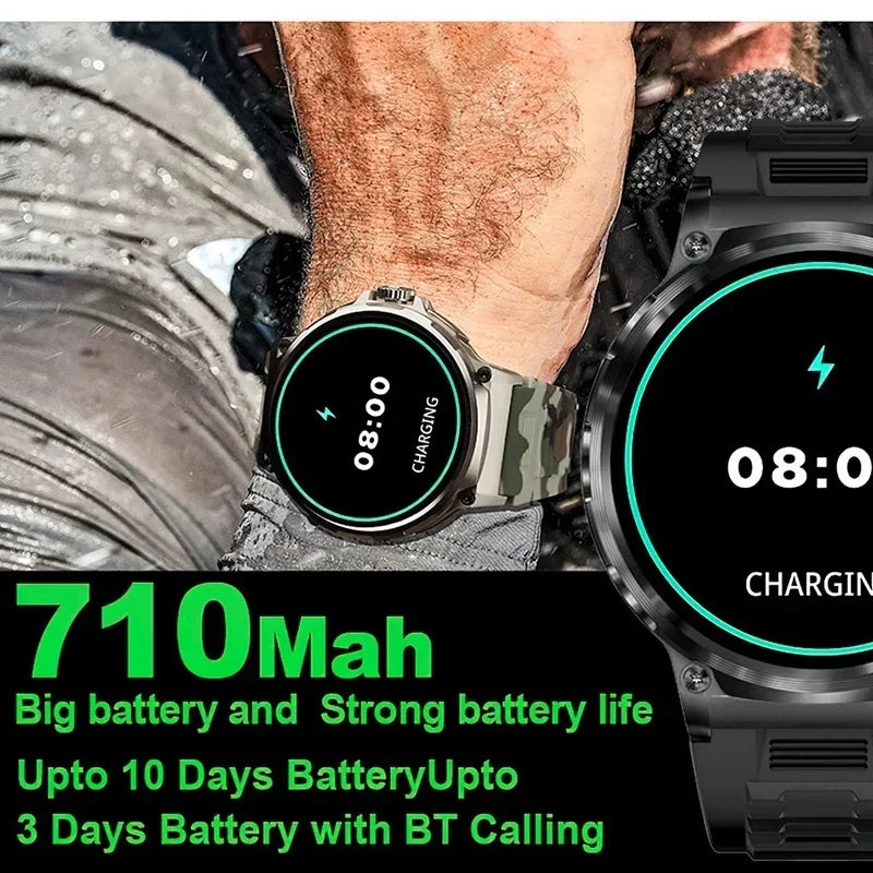 Lenovo New 1.85-inch ultra HD smartwatch, GPS track, HD Bluetooth call; 710 mah large battery 400+ dial, suitable for Huawei - Uknowucme