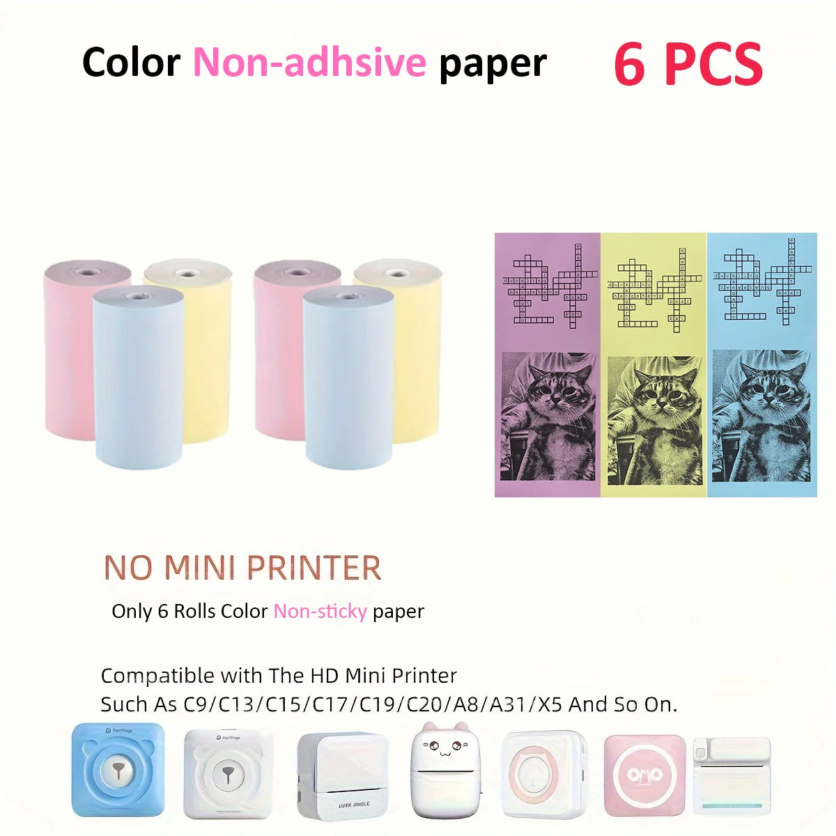 57*25mm Thermal Paper 30 Rolls White Children Camera Instant Print Kids Camera Printing Paper Replacement Accessories Parts - Uknowucme