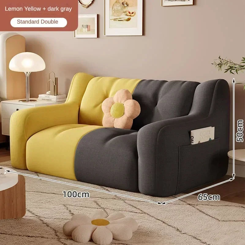 Luxury Home Fabric Living Room Curved Bean Bag Sofa Lazy Casual Balcony Floor Lounge Salas Muebles Children's Sofa