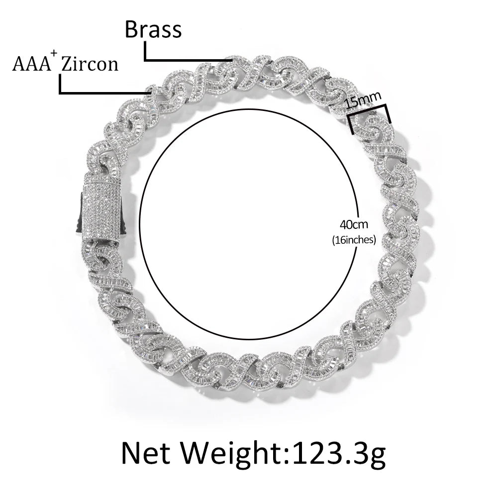 Uwin 15mm Cross Cuban Link Chain Micro Setting Square Cubic Zirconia Necklaces For Womans Man Fashion Hip Hop Jewelry Gifts - Uknowucme