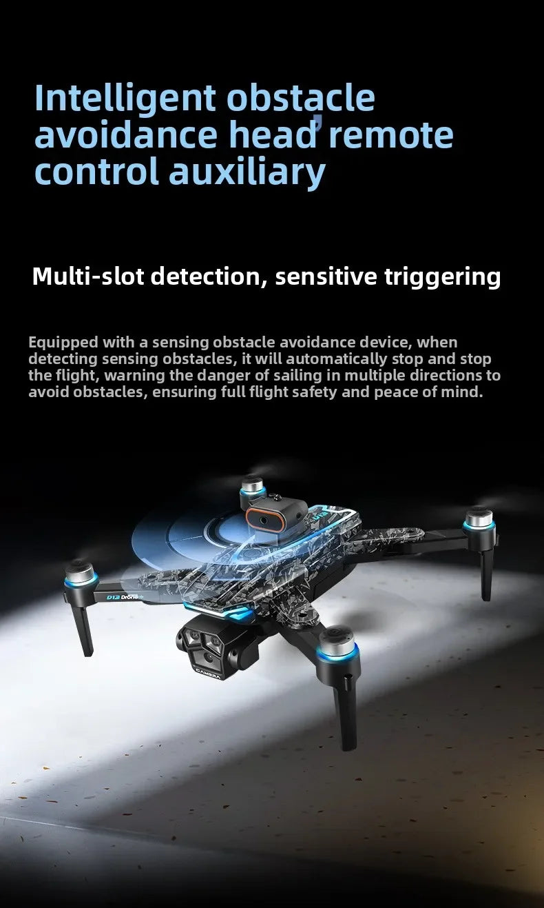 Aircraft Foreign Trade New D13 Drone with 5.6-inch Screen Control Brushless Quadcopter Obstacle Avoidance Remote-controlled - Uknowucme