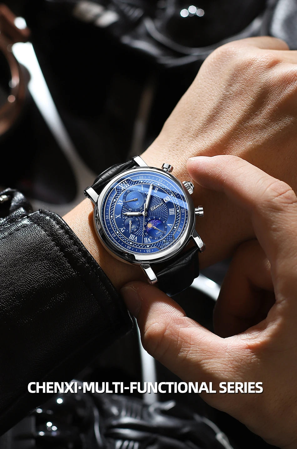 CHENXI Men Quartz Watch Luxury Sports Waterproof Chronograph Luminous Date Men’s Wrist Watch Business Leather Watches Clock - Uknowucme