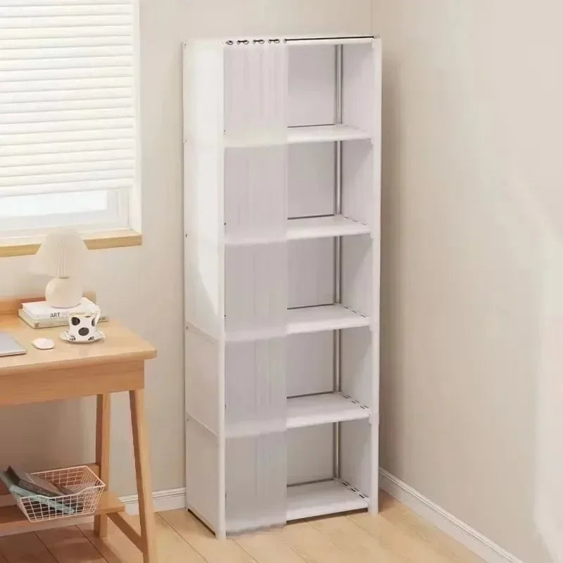 Open Closets Dustproof Wardrobe Storage Cabinet with Large Capacity Curtains Simple Assembly Clothes Organizer Bedroom Furniture
