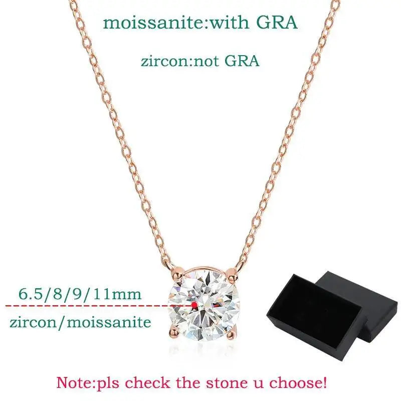 TY 925 Sterling Silver Moissanite Women's Necklace 1-5 Carat Moissanite Three Colors D Color With Certificate Fine Ewelry Gift - Uknowucme