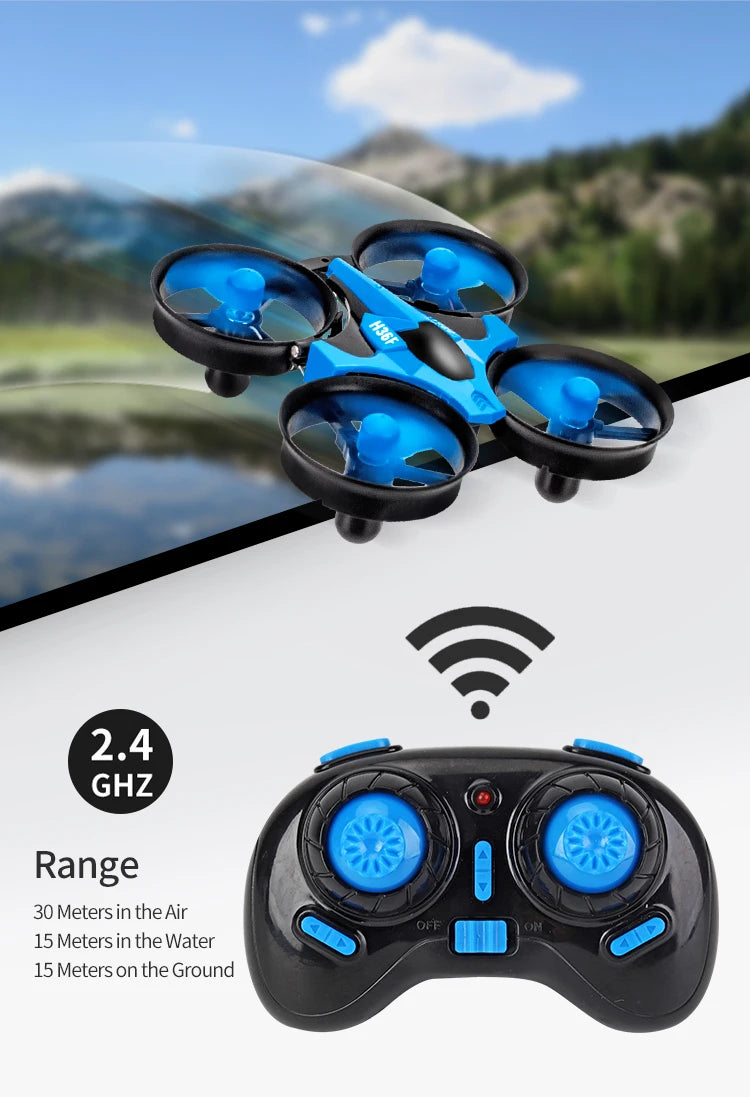 Sea, land, and air flight 3-in-1 JJRC H36F mini drone, unmanned mode, 360 ° roll 2.4G 6-axis quadcopter ship RC children's toy