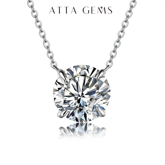 Moissanite Diamond 6.5mm 1CT Necklace For Woman Pendant 925 Silver Necklace For Women Chains Party Bridal Fine Jewelry - Uknowucme