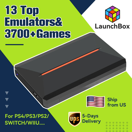 Launchbox Gaming Hard Drive Disk Retro Game Console for PS4/PS3/PS2/WiiU/Wii/N64/DC/PS1 for Win PC/Laptop With 3760+PC/3D Games