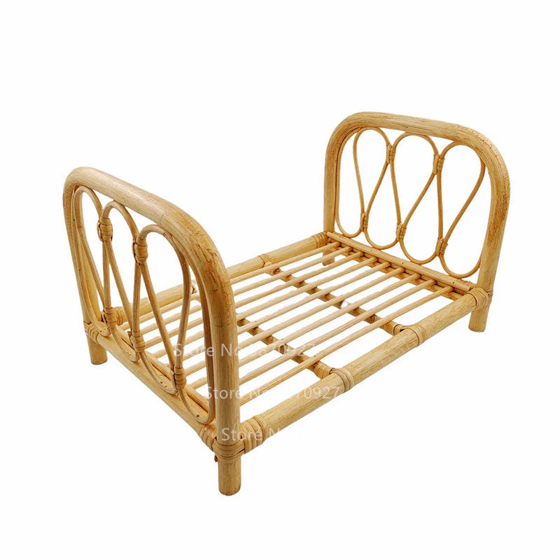 New Born Photography Prop Bed Handmade Baby Doll Bed Rattan Bamboo Basket  Baby Bebe Newborn Photography Props Accessorie Studio