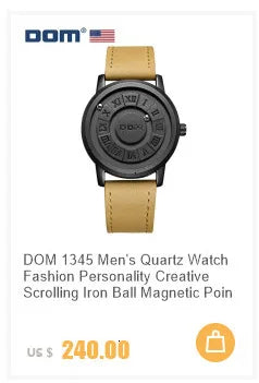 DOM 1345 Men Quartz Watch Fashion Personality Creative Scrolling Iron Ball Magnetic Pointer Waterproof  for Male Watches Gift - Uknowucme