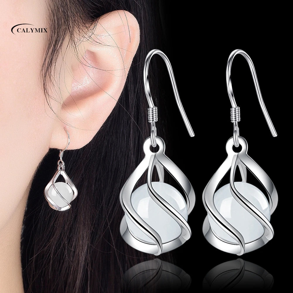 NEW S925 Sterling Silver Color Simple Round Bling CZ Zircon Stone Stud Earrings Fashion Jewelry Korean Earrings for Women Girl - Uknowucme