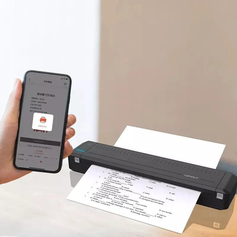 MT800 Wireless Thermal Transfer Printer Mobile A4 Printer Portable Thermal Printer For Documents Print - Uknowucme