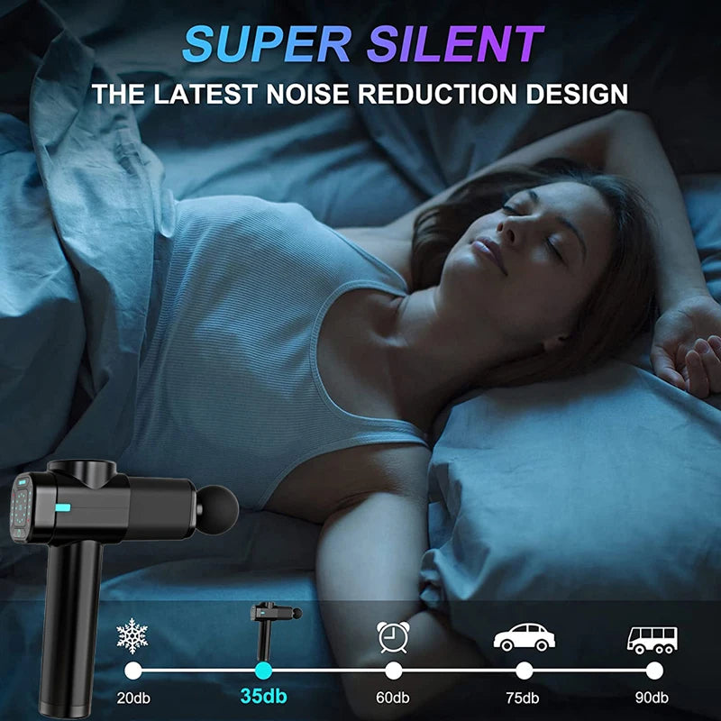 Massage Gun 30 Speed& 8 Heads Deep Tissue High Percussion Muscle Back Neck Massager For Athletes Pain Relief Fascia Gun