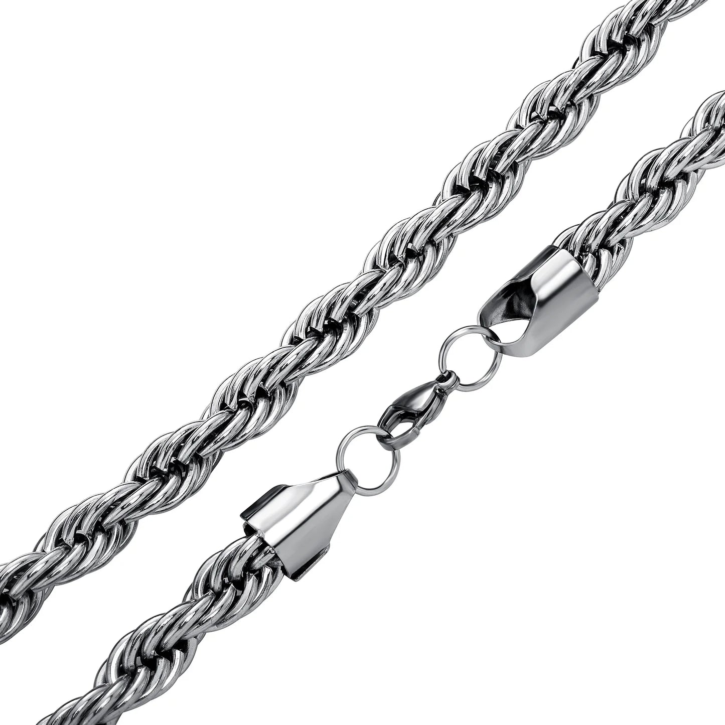 GUCY 10mm Rope Chain Necklace Lowkey fashion Stainless Steel Men Women Jewelry Gifts - Uknowucme