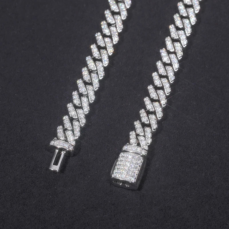 High Quality 6mm 925 Silver Necklace Cuban Chain Men Moissanite Necklace For Men Hip Hop Jewelry Gift - Uknowucme