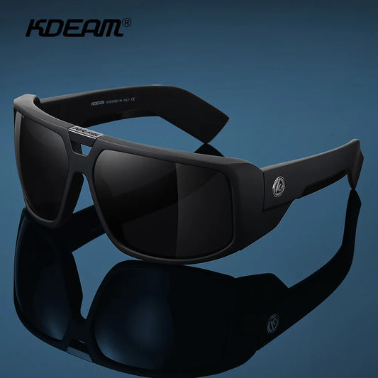 KDEAM for Polarized Sunglasses Men UV400 Sport Driving Goggles Mirrored Shield Brand New Shades With Free Box - Uknowucme