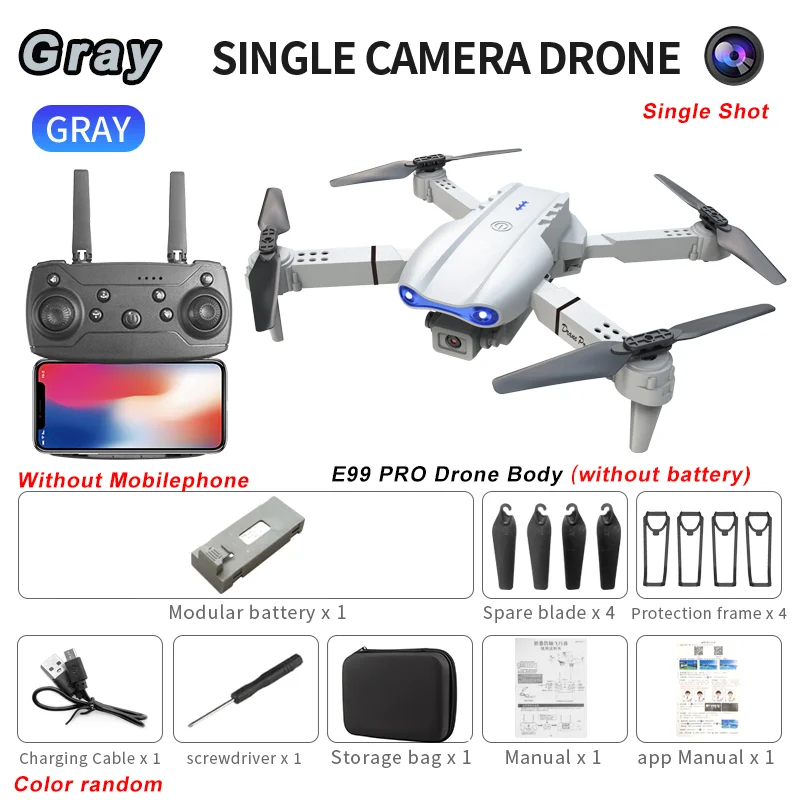 2024 E99Pro RC Drone 4K Professinal With 1080P Wide Angle HD Camera Foldable Helicopter WIFI FPV Height Hold Gift Toy - Uknowucme