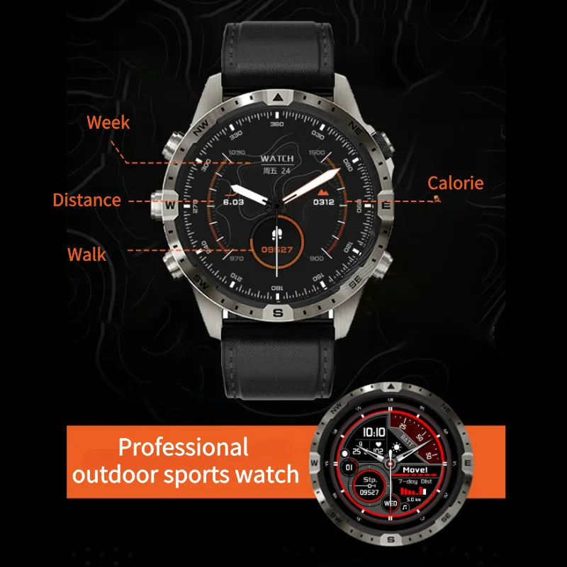 Outdoor Smartwatch GTS7 pro with Android and iOS Bluetooth Smart Sports Watch Built-in Compass Multiple Sports Modes 7-day  Last