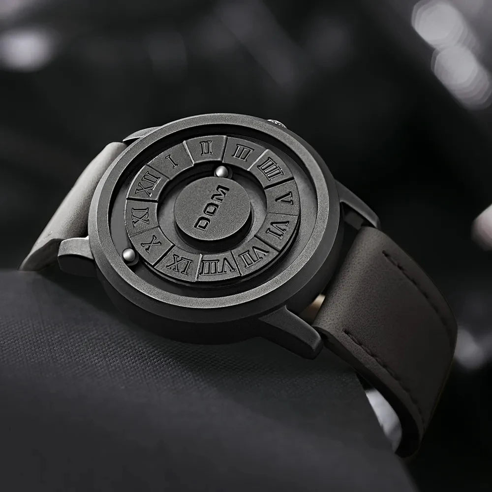 DOM 1345 Men Quartz Watch Fashion Personality Creative Scrolling Iron Ball Magnetic Pointer Waterproof  for Male Watches Gift - Uknowucme