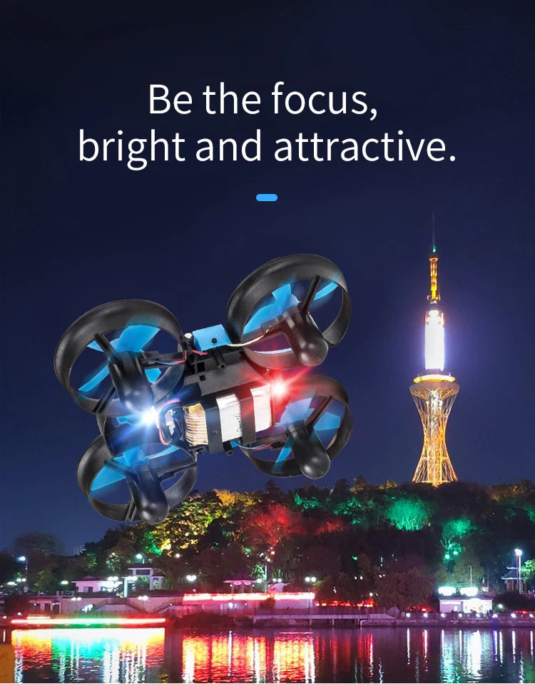 Sea, land, and air flight 3-in-1 JJRC H36F mini drone, unmanned mode, 360 ° roll 2.4G 6-axis quadcopter ship RC children's toy