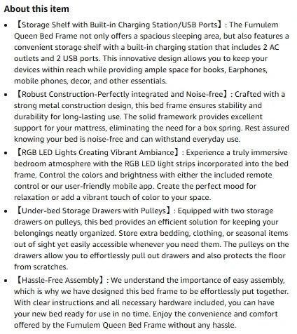 Full/Queen Size Bed Frame with Storage Headboard, Metal Platform Bed Frame with Storage Drawers, LED Lights and Charging Station - Uknowucme