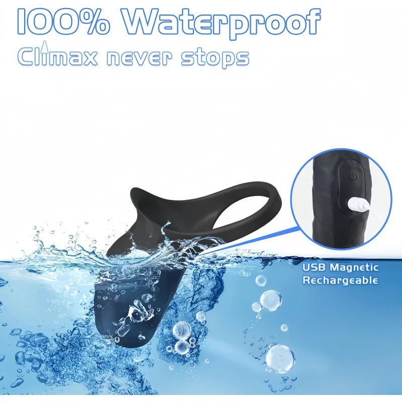 Vibrating men's penis set, fine-locking set vibrator penis erection testicles G-spot irritating toy shared fun for men and women